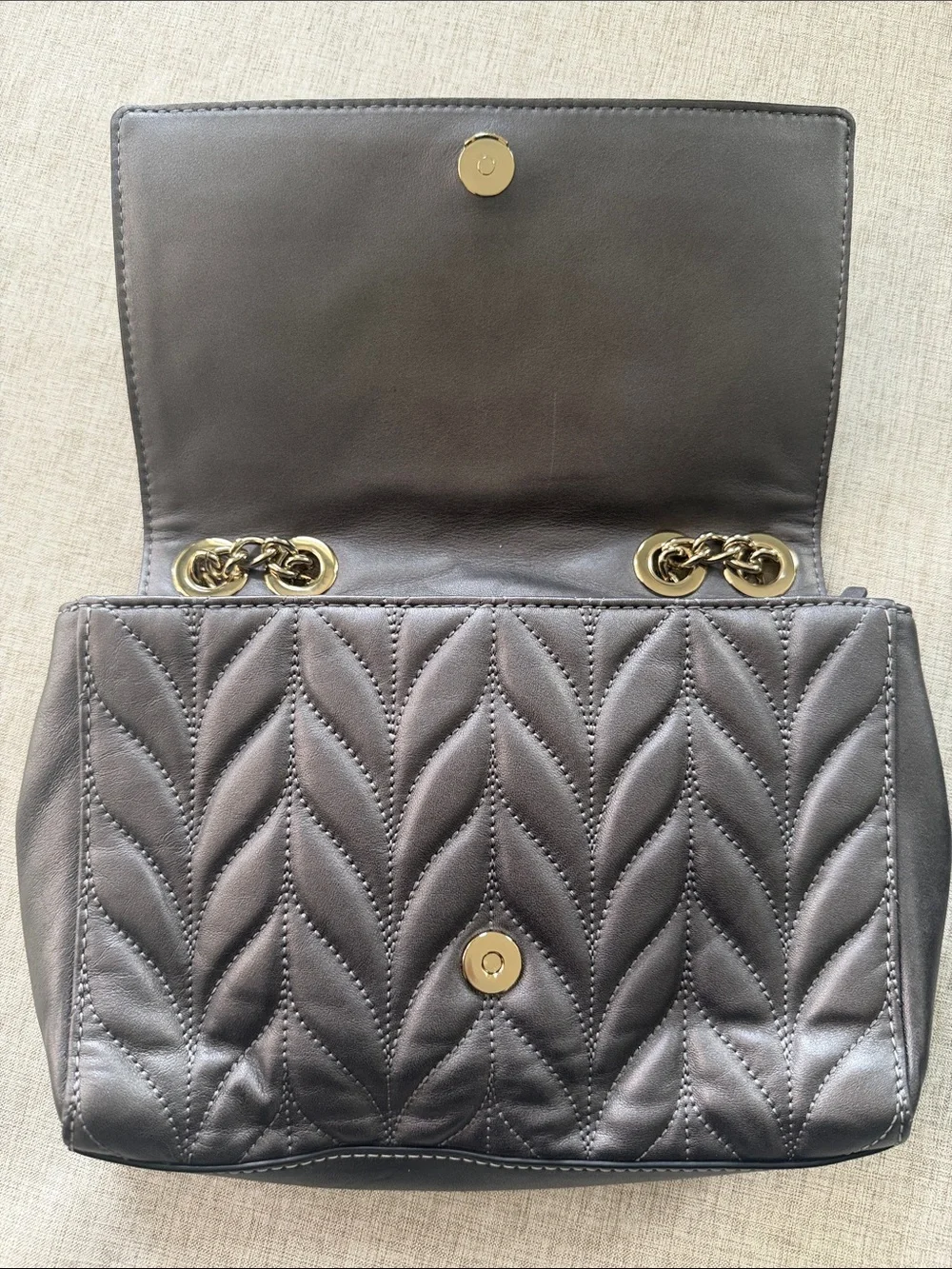 Kate Spade‎ Emelyn Briar Lane Quilted Gunmetal Shoulder Bag